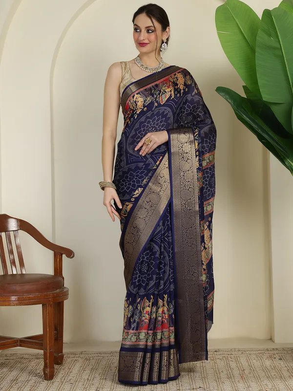 Royal_Navy_Blue_Banarasi_Art_Silk_Saree_with_Rich_Zari_Border_&_Floral_Traditional_Design