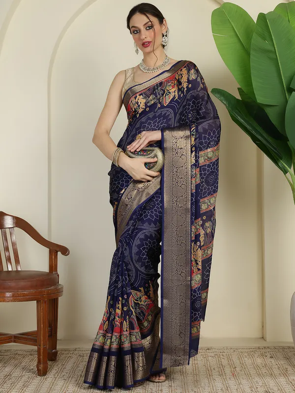 Royal_Navy_Blue_Banarasi_Art_Silk_Saree_with_Rich_Zari_Border_&_Floral_Traditional_Design