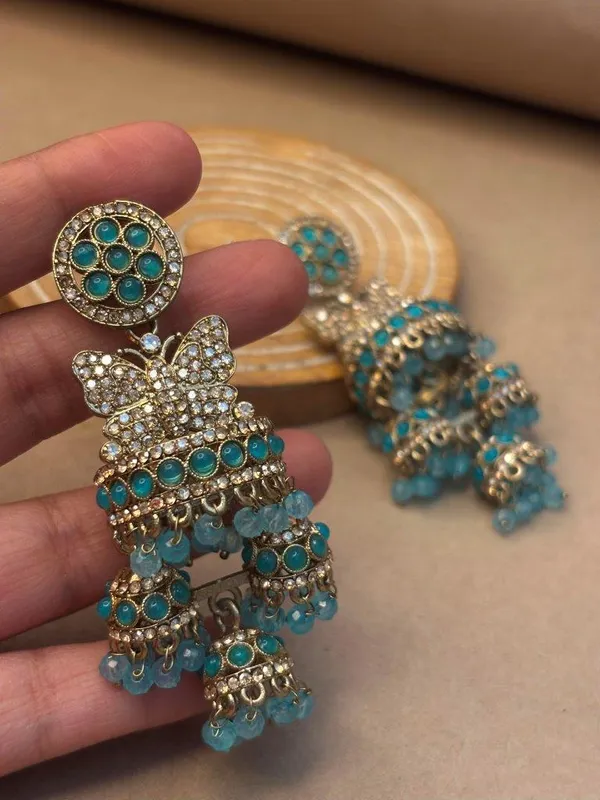 Royal_Sea_Green_Butterfly_Earrings