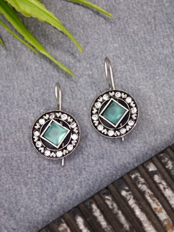 Sea_Green__Monalisa_Stone_Earrings_for_Women_|_German_Silver_Finish_Brass_Earrings_|_Lightweight_Ethnic_Jewelry_(1.2_Inch)
