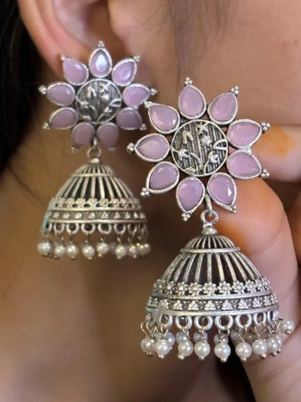 Silver_Look_Alike_Earrings_???_Pink_???