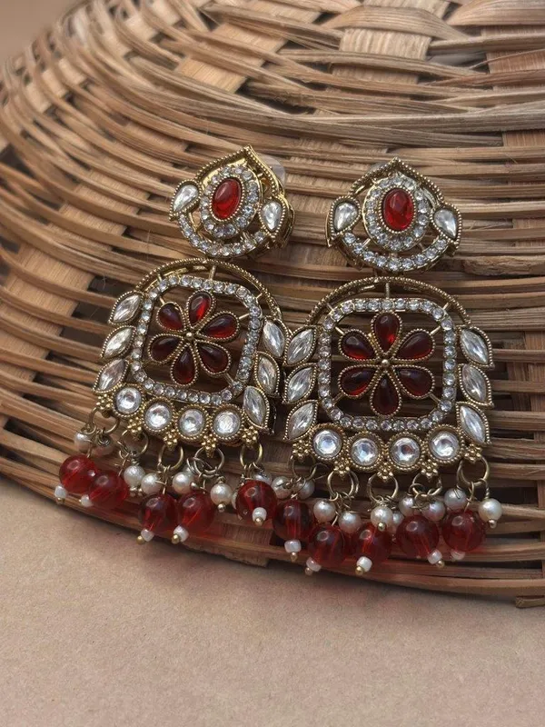 Crimson_Red_Kundan_Earrings