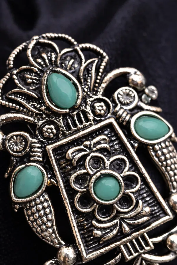 Indian_Shringar_Oxidised_Silver_Jhumka_Earrings_|_Sea_Green_Stone_Vintage_Boho_Jhumki_|_Ethnic_German_Silver_Jewelry