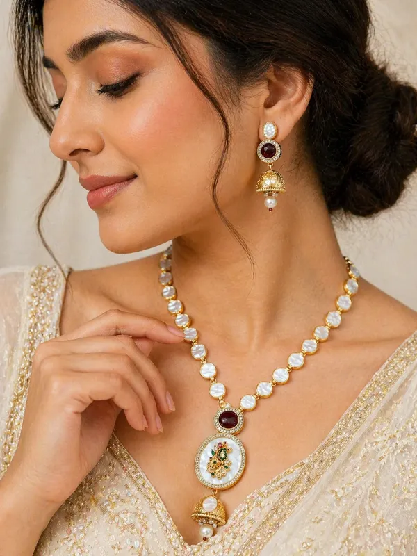 Indian_Shringar_MOP_Long_Necklace_Set_|_AD_Stone_Pearl_Mala_with_Pendant_|_Gold_Finish_Copper_Ethnic_Jewelry