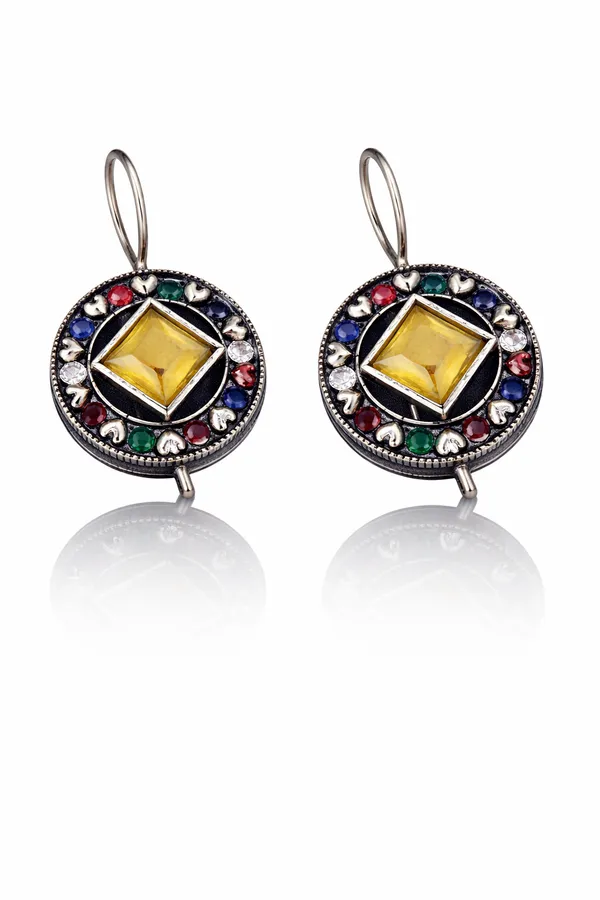 Yellow_Multi_Color_Monalisa_Stone_Earrings_for_Women_|_German_Silver_Finish_Brass_Earrings_|_Lightweight_Ethnic_Jewelry_(1.2_Inch)