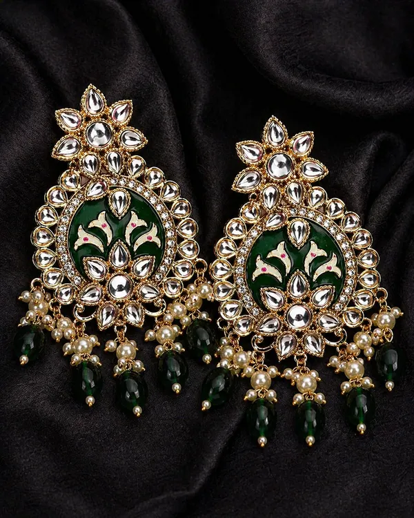 Indian_Shringar_Shahina_Kundan_Earrings_|_Green_Meenakari_Statement_Earrings_|_Bridal_Festive_Jewelry