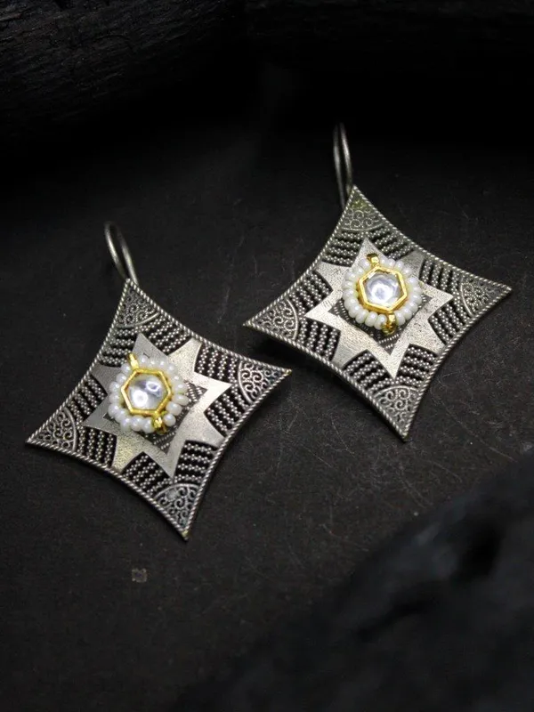 White_Mona_Lisa_Stone_Silver_Replica_Brass_Statement_Earrings_for_Women