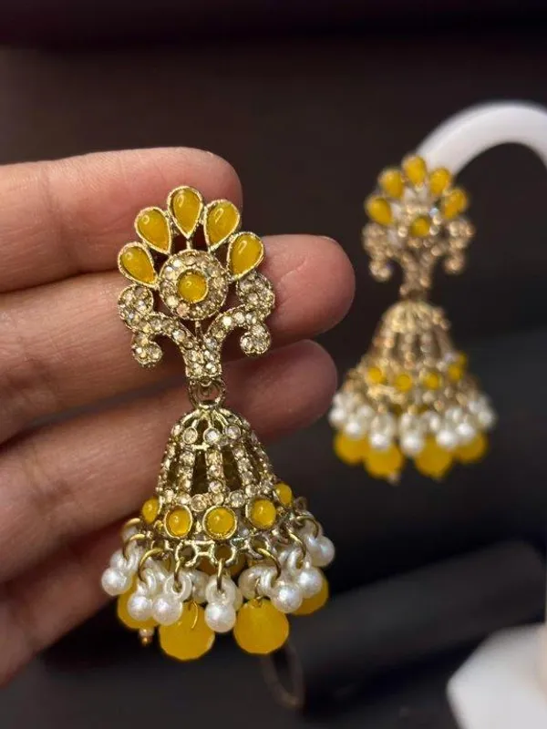 Yellow_Blossom_Kundan_Earrings