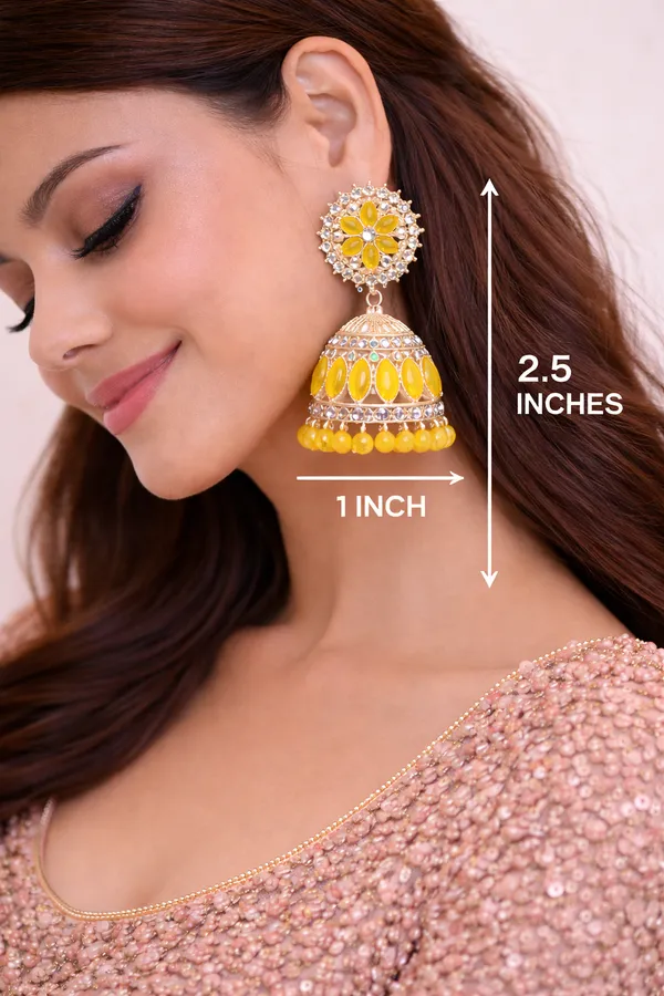 Yellow_Floral_Jhumka_Earrings_for_Women