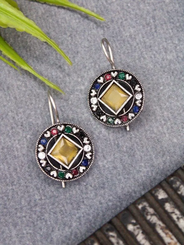 Yellow_Multi_Color_Monalisa_Stone_Earrings_for_Women_|_German_Silver_Finish_Brass_Earrings_|_Lightweight_Ethnic_Jewelry_(1.2_Inch)