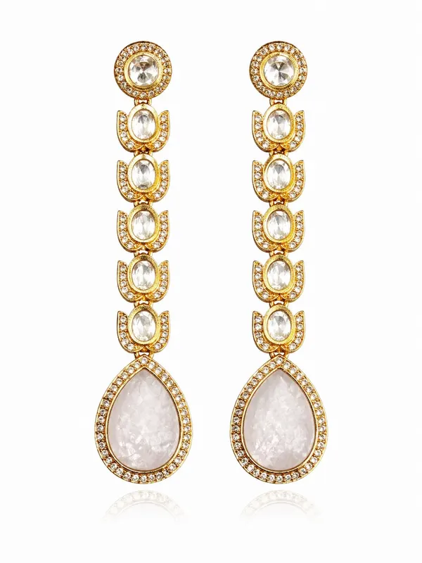 ndian_Shringar_Long_Drop_Golden_Earrings_(Baby_Pink)_|_Pastel_Statement_Earrings_|_Wedding_&_Party_Jewelry