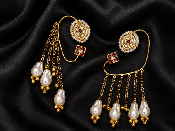 Indian_Shringar_Kashmiri_Ear_Cuff_Earrings_|_Gold_Finish_Pearl_Chain_Ear_Wrap_with_Monalisa_Stones_|_Ethnic_Statement_Jewelry