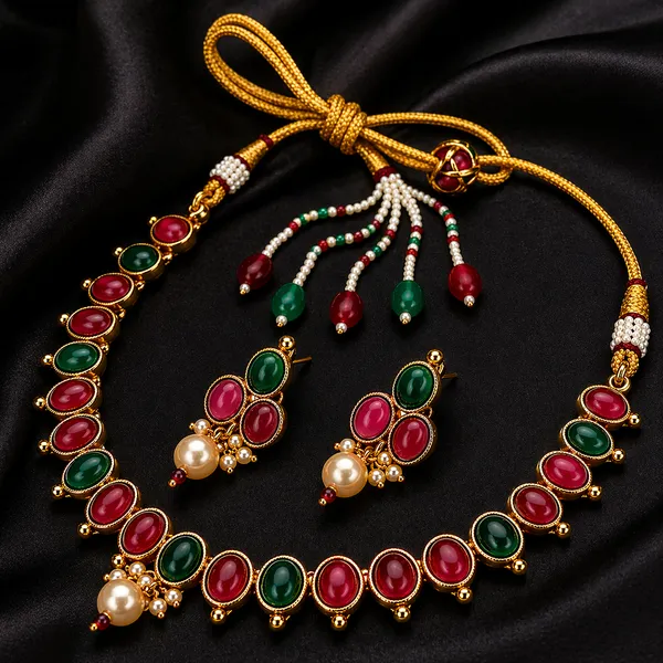Indian_Shringar_Pearl_Kundan_Necklace_Set_|_Monalisa_Stone_Gold_Finish_Choker_with_Earrings_|_Adjustable_Ethnic_Jewelry