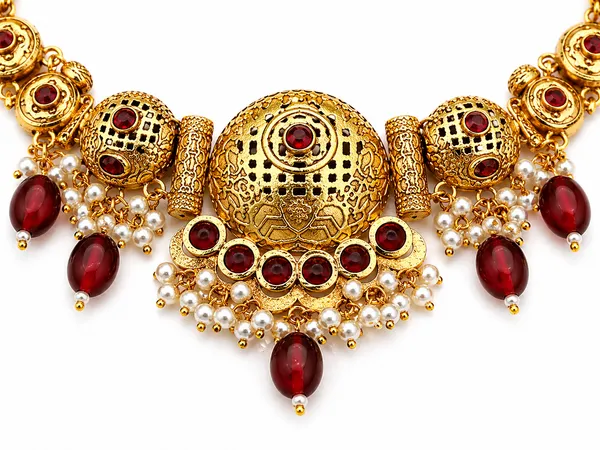 Indian_Shringar_Temple_Style_Golden_Necklace_Set_|_Red_Monalisa_Stone_Ethnic_Jewelry_with_Earrings_|_Adjustable_Thread