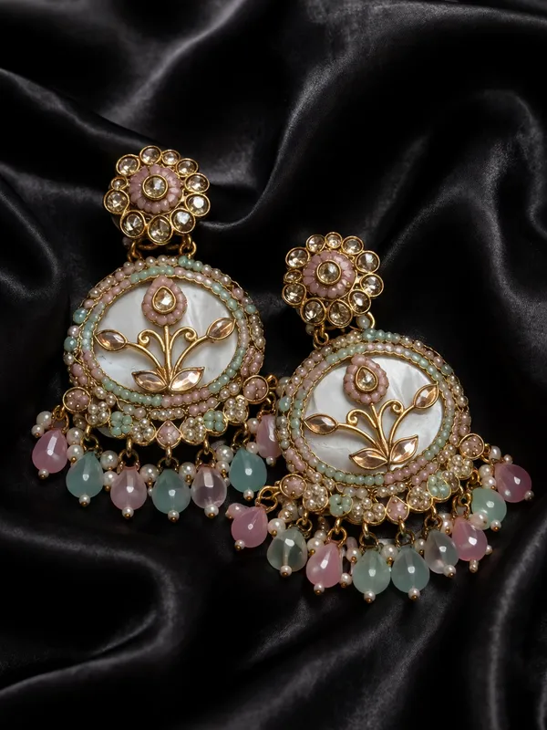 Indian_Shringar_Multi_Kundan_Statement_Earrings_|_MOP_Floral_Design_with_Pearl_Drops_|_Ethnic_Festive_Jewelry