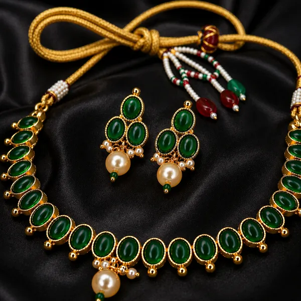 Indian_Shringar_Pearl_Kundan_Necklace_Set_|_Monalisa_Stone_Gold_Finish_Choker_with_Earrings_|_Adjustable_Ethnic_Jewelry