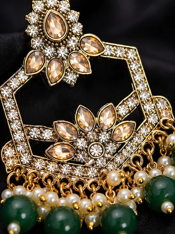 Indian_Shringar_Kundan_Chandbali_Earrings_|_Green_Bead_Jhalar_Designer_Hexagon_Earrings_|_Bridal_Ethnic_Statement_Jewelry