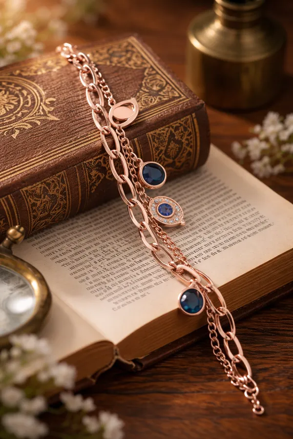 Rose_Gold_Multi-Charm_Bracelet_with_Blue_Crystal_Accents