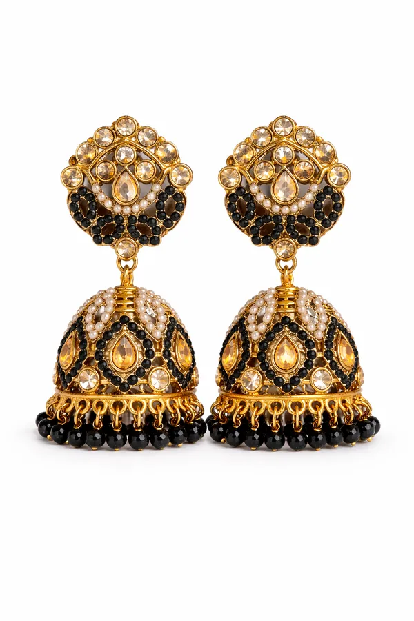 Indian_Shringar_Black_Kundan_Jhumka_Earrings_|_Pearl_&_Beaded_Designer_Jhumki_|_Ethnic_Statement_Jewelry