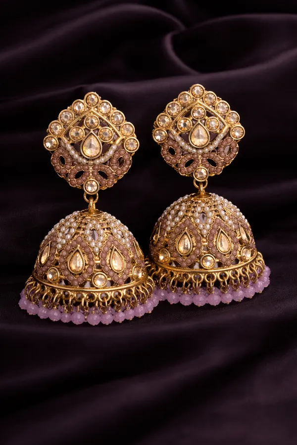 Indian_Shringar_Lavender_Kundan_Jhumka_Earrings_|_Pearl_&_Beaded_Designer_Jhumki_|_Ethnic_Festive_Statement_Jewelry