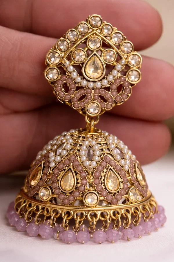Indian_Shringar_Lavender_Kundan_Jhumka_Earrings_|_Pearl_&_Beaded_Designer_Jhumki_|_Ethnic_Festive_Statement_Jewelry