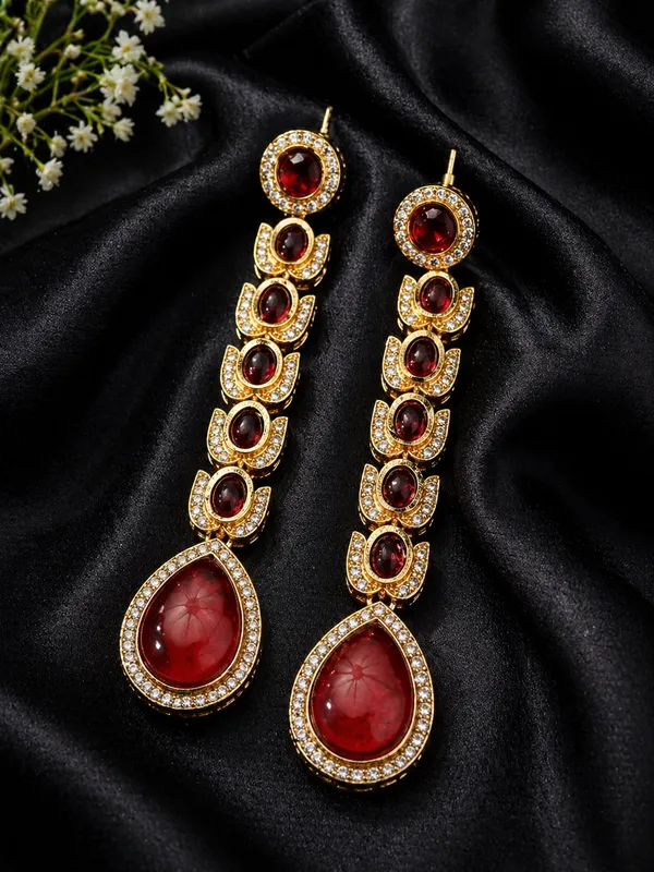 Indian_Shringar_Long_Drop_Golden_Earrings_(Ruby_Red)_|_Bridal_Statement_Earrings_|_Premium_Wedding_Jewelry