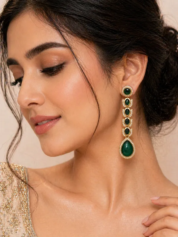 Indian_Shringar_Long_Drop_Golden_Earrings_(Emerald_Green)_|_Statement_Party_&_Wedding_Earrings_|_Premium_Jewelry