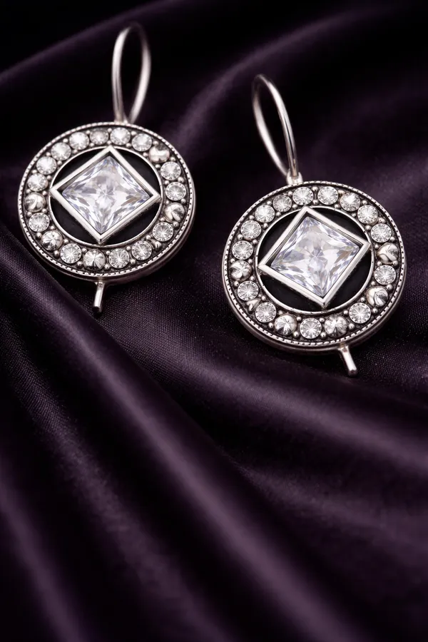 White_Monalisa_Stone_Earrings_for_Women_|_German_Silver_Finish_Brass_Earrings_|_Lightweight_Ethnic_Jewelry_(1.2_Inch)