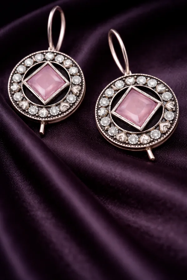 Baby_Pink__Monalisa_Stone_Earrings_for_Women_|_German_Silver_Finish_Brass_Earrings_|_Lightweight_Ethnic_Jewelry_(1.2_Inch)