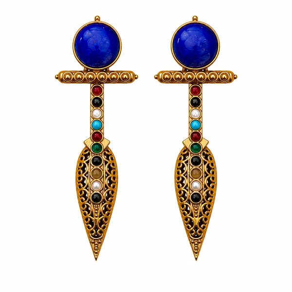 Royal_Blue_Multi_Stone_Designer_Earrings_|_Antique_Golden_Statement_Earrings_for_Festive_&_Party_Wear