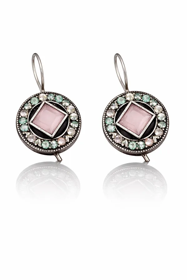 Baby_Pink_&_Sea_Green__Monalisa_Stone_Earrings_for_Women_|_German_Silver_Finish_Brass_Earrings_|_Lightweight_Ethnic_Jewelry_(1.2_Inch)