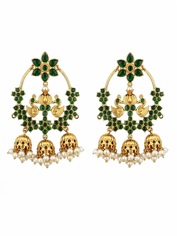 Royal_Peacock_Chandbali_Earrings_(Emerald_Green)_|_Traditional_Jhumki_with_Pearl_Drops