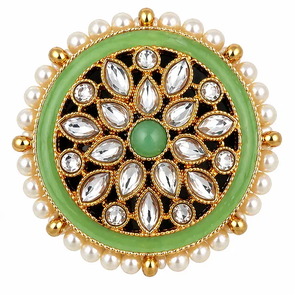 Indian_Shringar_Kundan_Stud_Earrings_|_Green_Stone_Pearl_Studs_|_Ethnic_Daily_Wear_Earrings