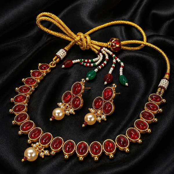 Indian_Shringar_Pearl_Kundan_Necklace_Set_|_Monalisa_Stone_Gold_Finish_Choker_with_Earrings_|_Adjustable_Ethnic_Jewelry
