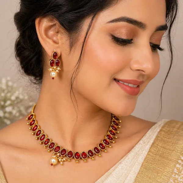 Indian_Shringar_Pearl_Kundan_Necklace_Set_|_Monalisa_Stone_Gold_Finish_Choker_with_Earrings_|_Adjustable_Ethnic_Jewelry
