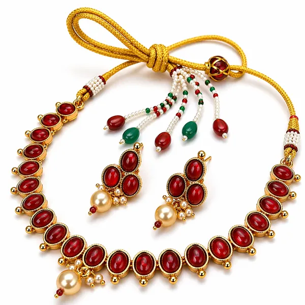 Indian_Shringar_Pearl_Kundan_Necklace_Set_|_Monalisa_Stone_Gold_Finish_Choker_with_Earrings_|_Adjustable_Ethnic_Jewelry