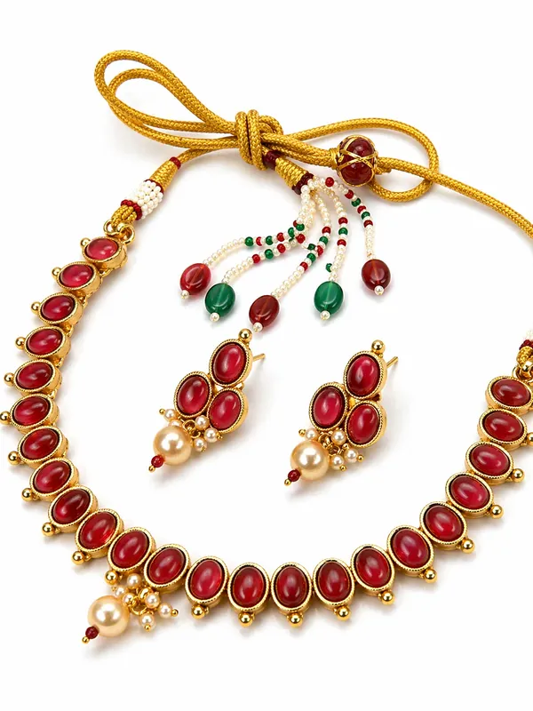 Indian_Shringar_Pearl_Kundan_Necklace_Set_|_Monalisa_Stone_Gold_Finish_Choker_with_Earrings_|_Adjustable_Ethnic_Jewelry
