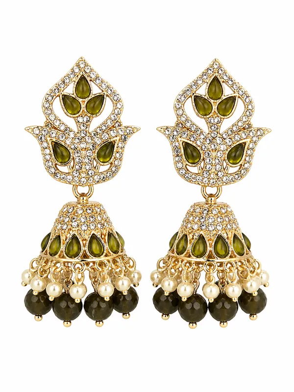 Indian_Shringar_Kundan_Jhumki_Earrings_(Olive_Green)_|_Pearl_Drop_Ethnic_Earrings_|_Festive_&_Wedding_Wear
