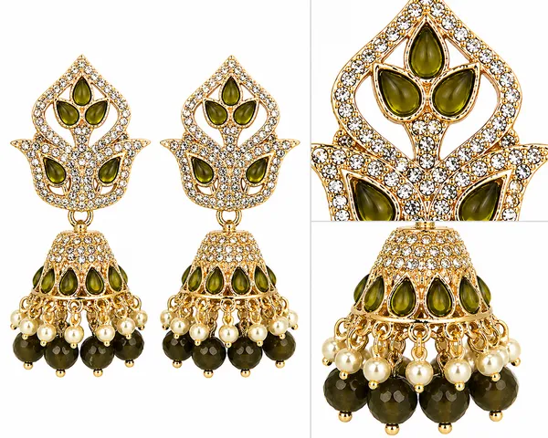 Indian_Shringar_Kundan_Jhumki_Earrings_(Olive_Green)_|_Pearl_Drop_Ethnic_Earrings_|_Festive_&_Wedding_Wear