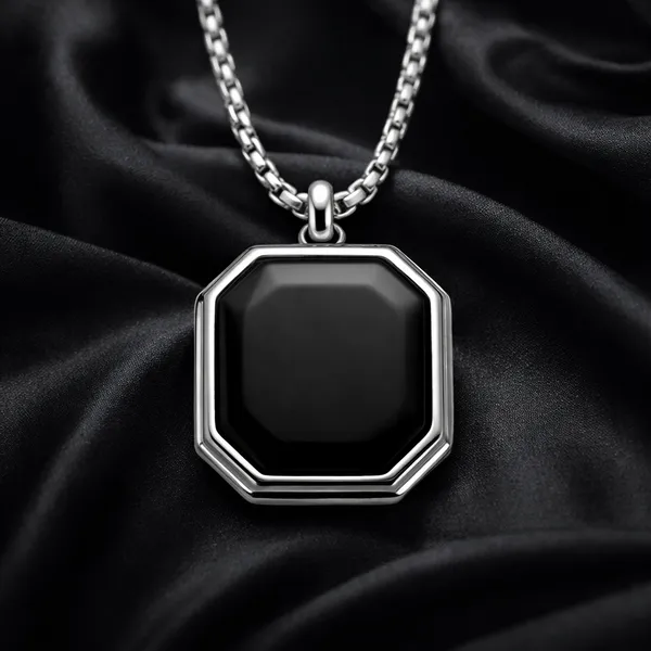 Silver-Tone_Chain_Necklace_with_Black_Square_Pendant