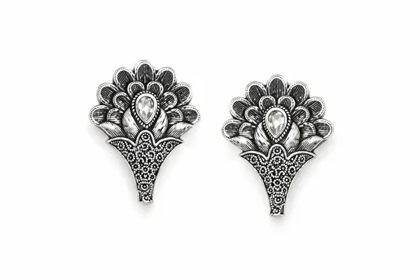 Elegant_Silver_Replica_Floral_Earrings_with_Ruby_White_Monalisa_Stone_|_Brass_Stud_Earrings