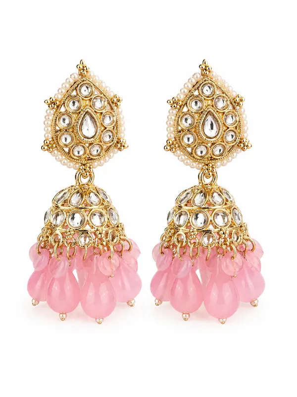 Indian_Shringar_Kundan_Jhumki_Earrings_|_Baby_Pink_Bead_Jhalar_Traditional_Earrings_|_Pastel_Ethnic_Jewelry