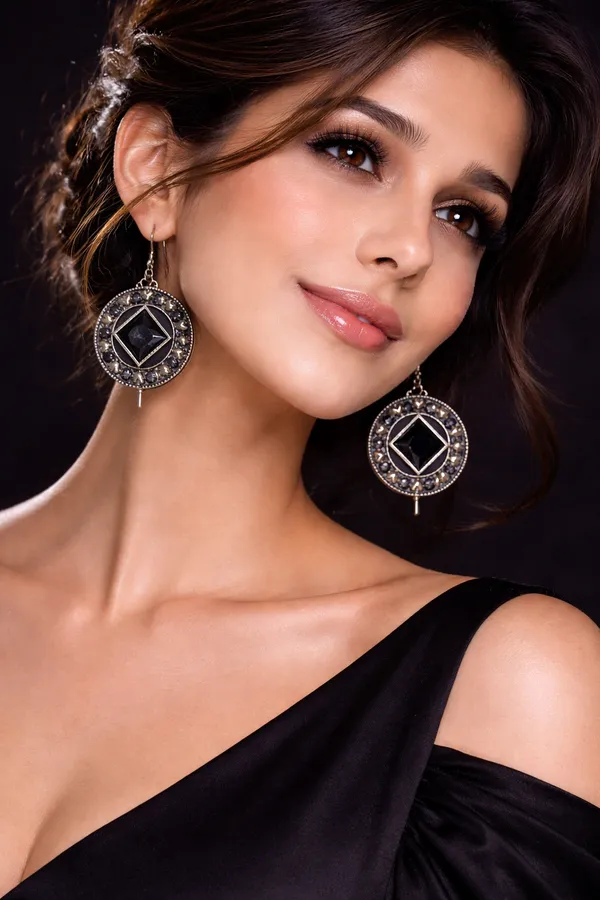 Black__Monalisa_Stone_Earrings_for_Women_|_German_Silver_Finish_Brass_Earrings_|_Lightweight_Ethnic_Jewelry_(1.2_Inch)