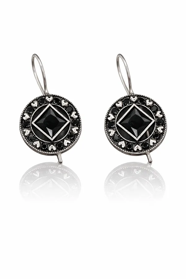 Black__Monalisa_Stone_Earrings_for_Women_|_German_Silver_Finish_Brass_Earrings_|_Lightweight_Ethnic_Jewelry_(1.2_Inch)