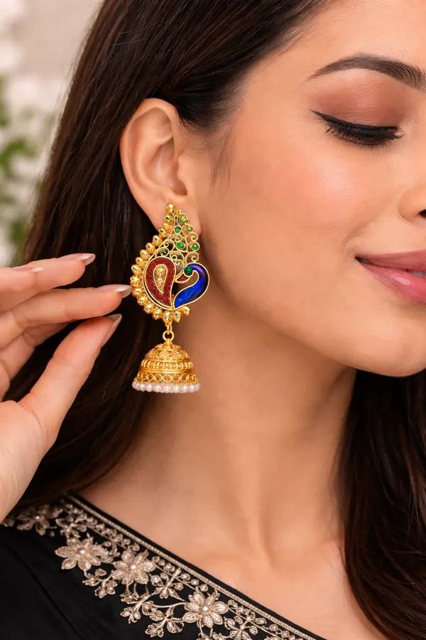 Indian_Shringar_Kundan_Meenakari_Ear_Cuff_with_Jhumka_|_Gold_Plated_Traditional_Earrings_for_Women