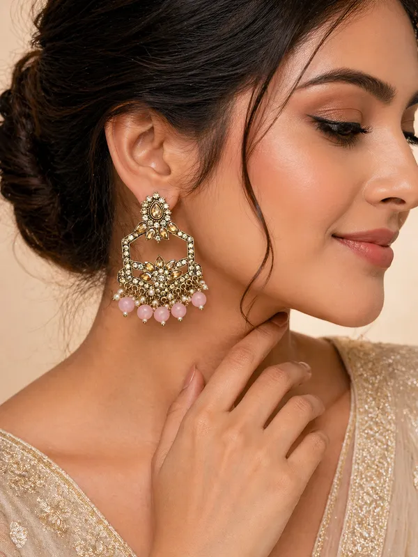 Indian_Shringar_Kundan_Chandbali_Earrings_|_Baby_Pink_Bead_Jhalar_Designer_Hexagon_Earrings_|_Pastel_Bridal_Statement_Jewelry