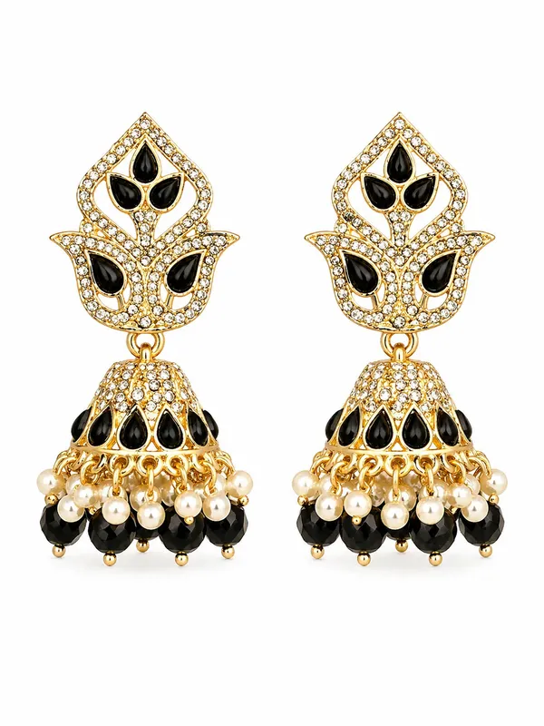 Indian_Shringar_Kundan_Jhumki_Earrings_(Black)_|_Pearl_Drop_Ethnic_Earrings_|_Statement_Party_Jewelry