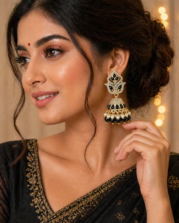 Indian_Shringar_Kundan_Jhumki_Earrings_(Black)_|_Pearl_Drop_Ethnic_Earrings_|_Statement_Party_Jewelry
