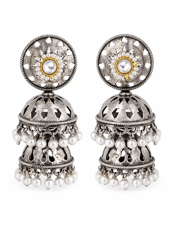 Indian_Shringar_Oxidised_Silver_Jhumka_Earrings_|_Pearl_Drop_Traditional_Jhumki_|_Ethnic_German_Silver_Jewelry