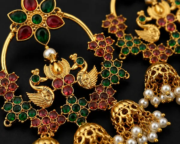 Royal_Peacock_Chandbali_Earrings_(Red_&_Green)_|_Traditional_Bridal_Jhumki_with_Pearls